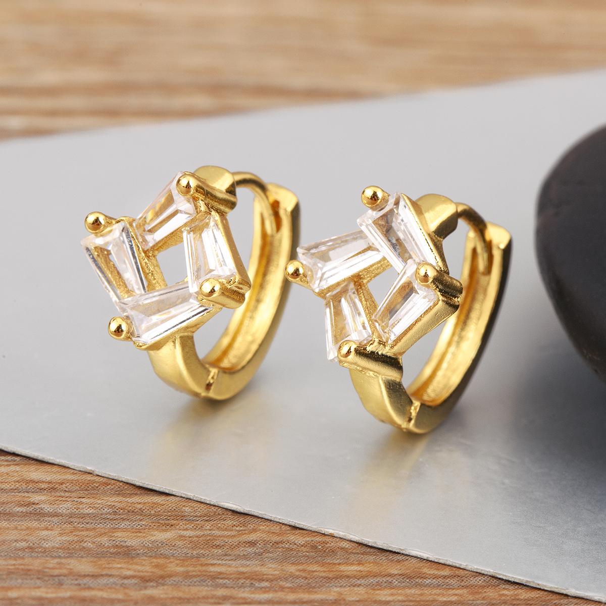 

Nidin New Arrival Romantic Butterfly/Star/Square Shape Lucky Charms Stud Earrings For Women Shine Zircon Fine Ear Jewelry Gift
