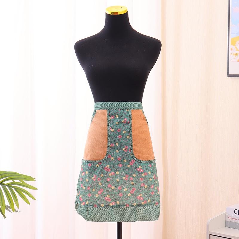 Half-length apron Household hand wiping adult anti-oil apron Half-length women s apron зелёный