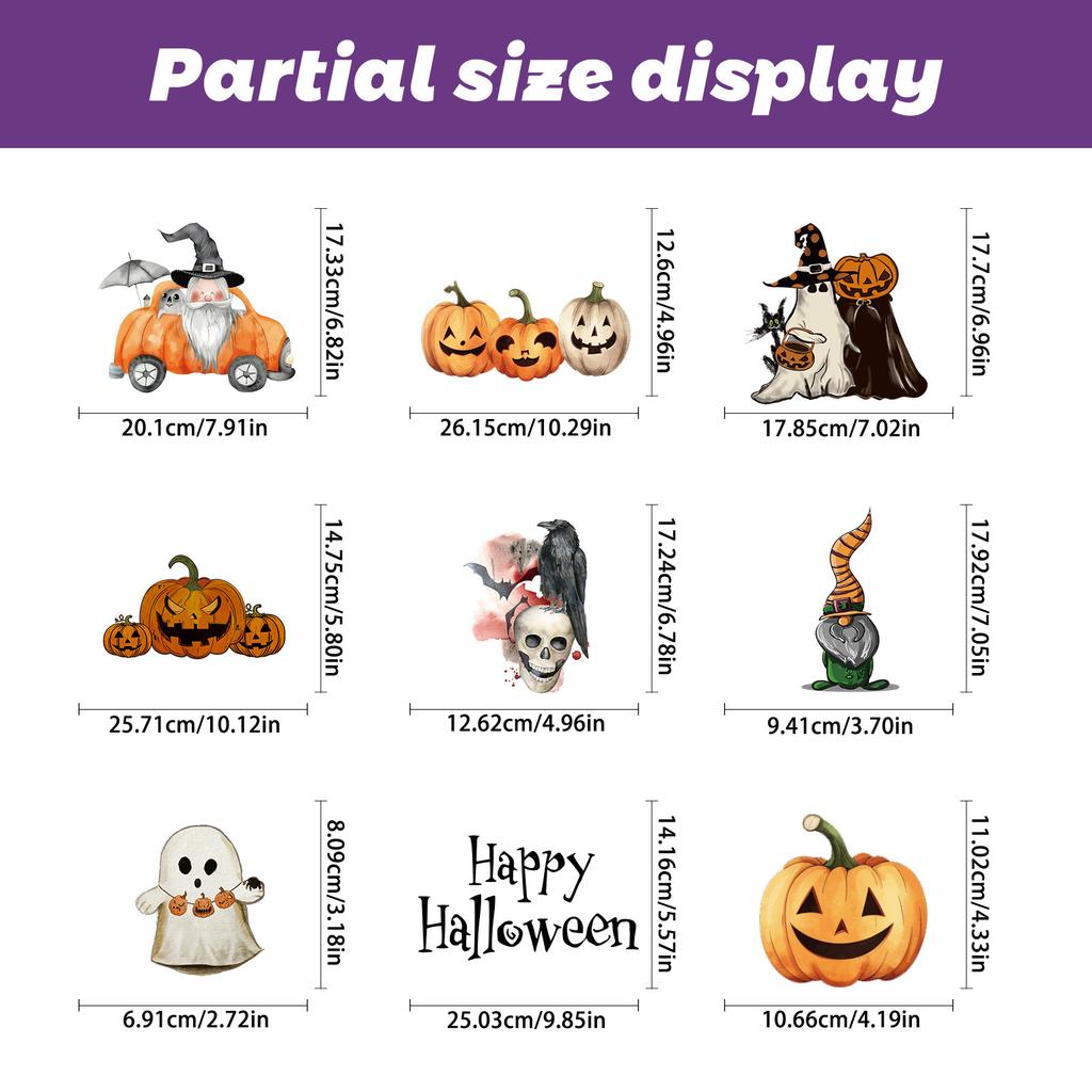 Neuer Halloween Statischer Sticker Cartoon Niedlich Kürbis Fledermaus Schaufenster Glastür Ruhig