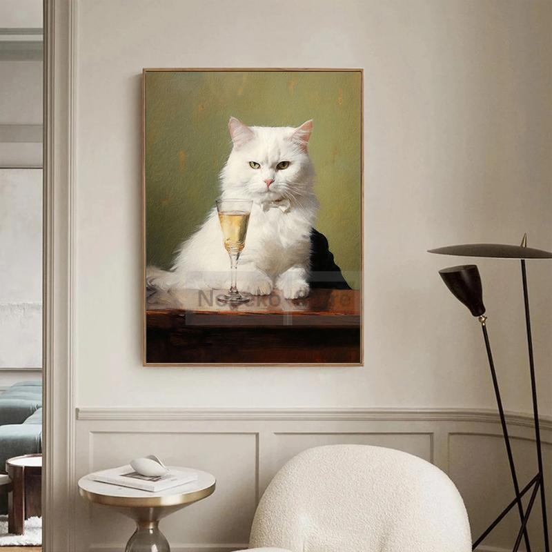 Vintage Animal Cocktail Poster Trendy Antique Prints Canvas Painting Funny Kitchen Wall Art Home Room Retro Bar Cart Decoration