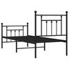 Metal Bed Frame with Headboard and Footboard Black 75 x 190 cm