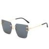 Frameless Sunglasses, European and American Fashion Multi-color Square Sunglasses Women's Sunglasses