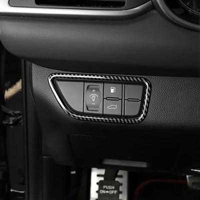 עבור Genesis G70  -2025 כיסוי כפתור כוונון פנסים בסגנון סיבי פחמן אביזרי עיצוב פנים לרכב LHD