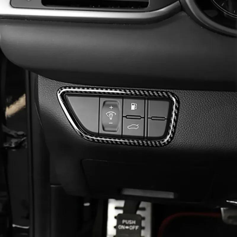 Pro Genesis G70  -2025 Kryt tlačítka pro nastavení světlometů ve stylu karbonových vláken Příslušenství pro dekoraci interiéru automobilu LHD