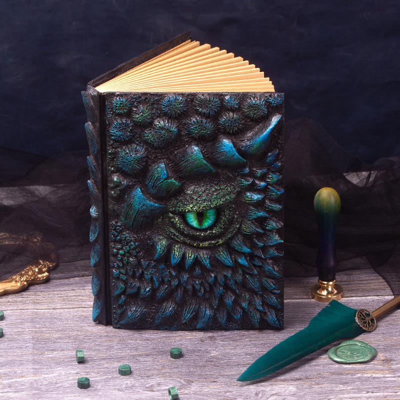 Independent Site Resin Animated Devil's Eye Dragon Book Ornament