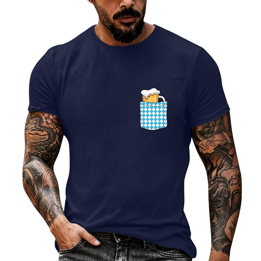Herren Vintage Stil Grafikdruck Kurzarm T-Shirt Lockerer Schnitt Lässig Sommer Tägliches Oberteil für Outdoor-Aktivitäten und Freizeit