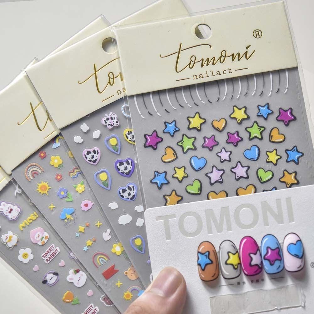 

Наклейки для ногтей с изображением сердца и мультфильма, наклейки для ногтей с изображением кролика, милая леди