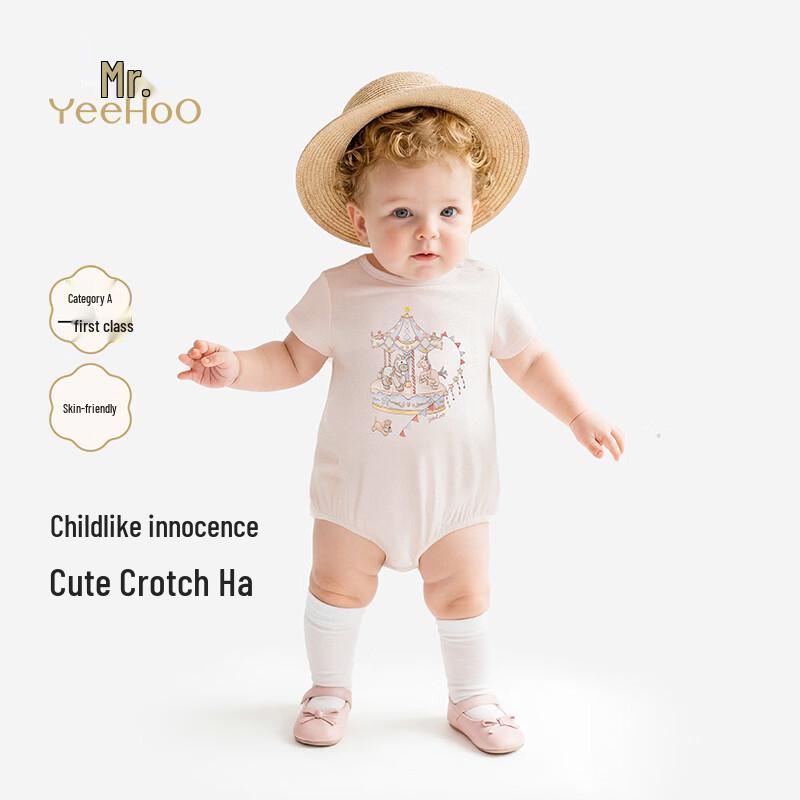 YEEHOO Baby Girl s Short Sleeve Cotton Romper 90
