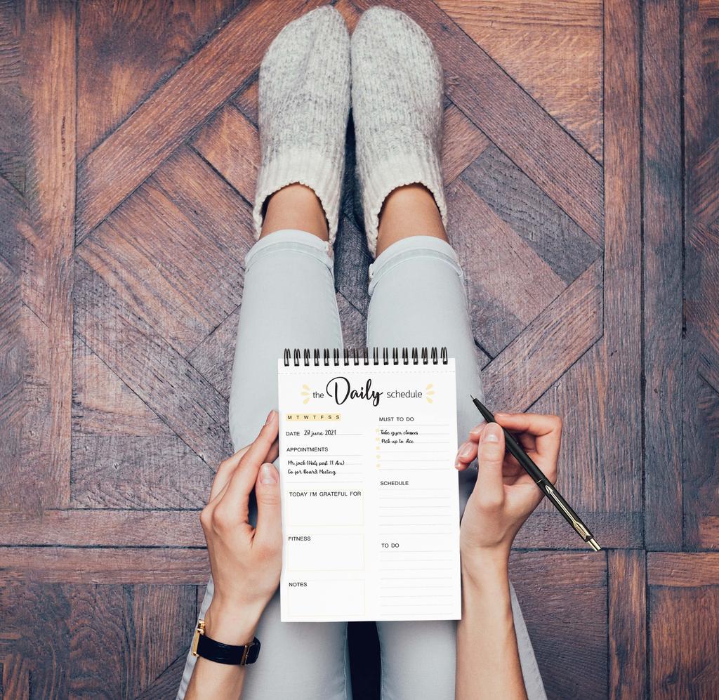 Inkdotpot To Do List Notepad – 6” X 9” Paper Stationery, Simple White Daily Schedule Planner Spiral Notepad Daily Checklist-(50 Sheets)