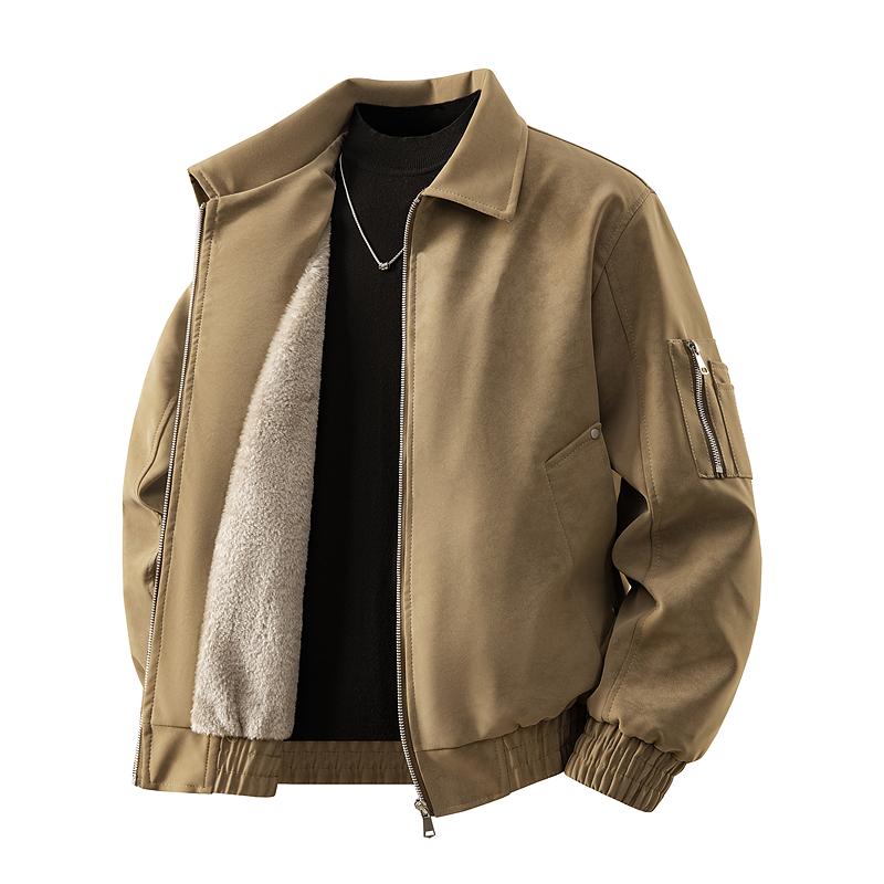 Leather Jacket Fashionable Casual Loose Large Size Velvet Thickened Jacket