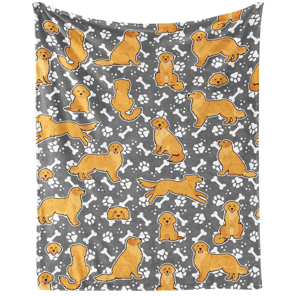 Golden Retriever Blanket Soft Lightweight Flannel Fleece Throw Blanket for Couch Bed Sofa Travel Gift for Women Girls Pet Lovers