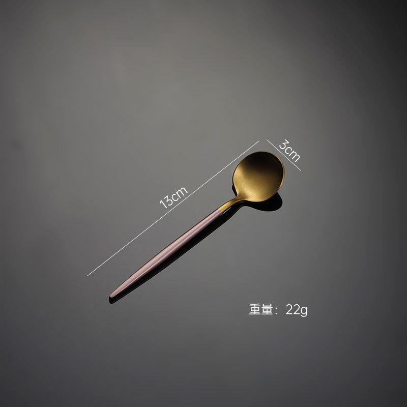 304 Stainless Steel Portuguese Knife and Fork Spoon Titanium-plated Gold Thick Western Tableware Paint Handle Wedding Gift