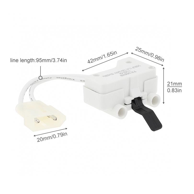 4pcs White Washing Machine Door Switch 3406109  Fit for Whirlpool / Kenmore, Precise Replaceable Door Switch