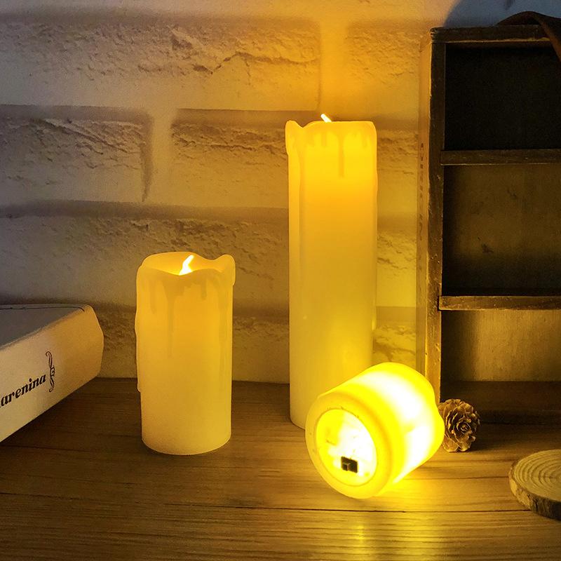 6Pcs Led Flameless Electric Candles Lamp Acrylic Glass Battery Flickering Fake Tealight Candle Bulk for Wedding Christmas