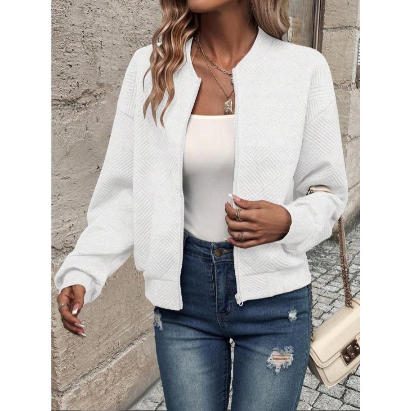 2025 Herbst Winter Langarm Damen Reißverschlussjacken Lässig Schlichte Mode Elegant Frau Neu Übergröße Einfarbiges Hemd Lässige Schlichte Kurze Mäntel