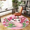 1PC Axolotl Flowers Round Chair mat Area Rug - Non-Slip, Floor Mat for Office, Bedroom, and Indoor Decor -Gift D1127272