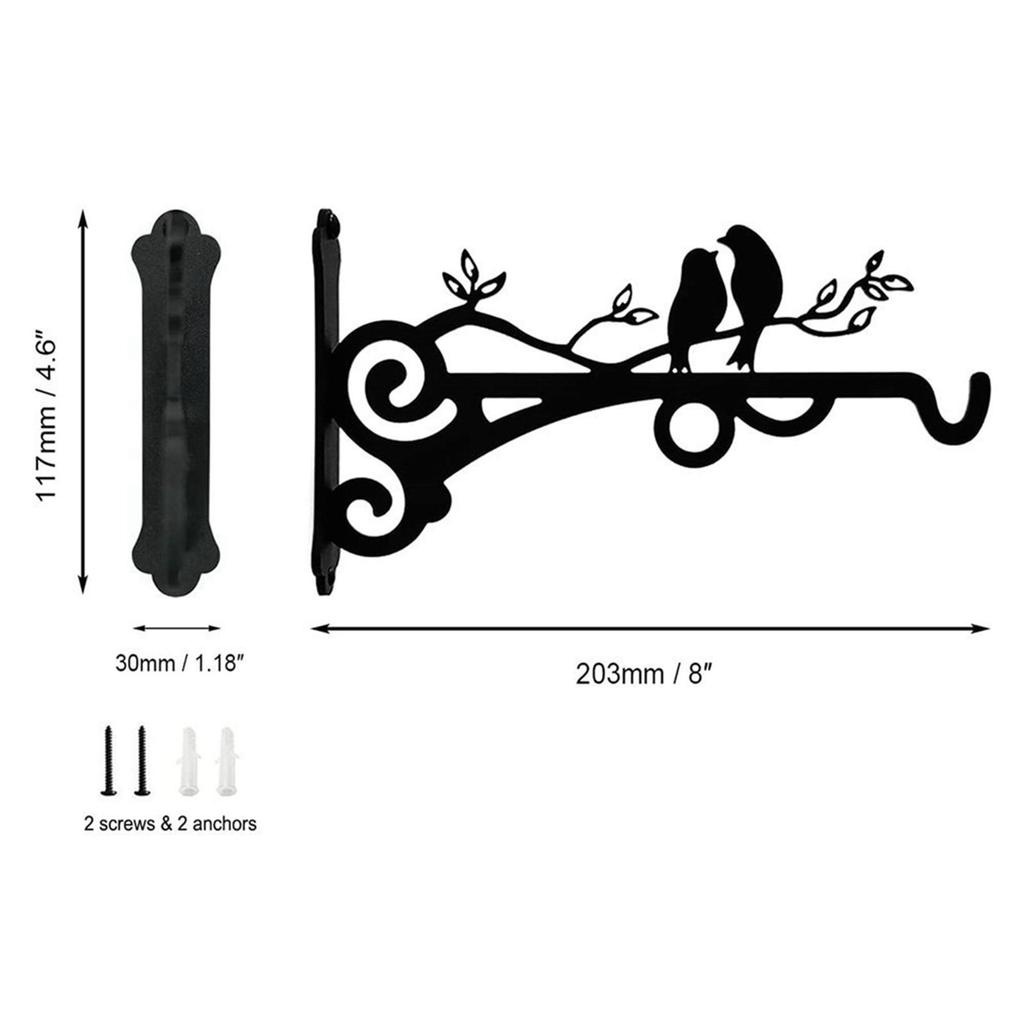 Wytrzymałe Wieszaki do Doniczek Mocne Nośne Mocowanie Ścienne Trwałe Żelazne Zewnętrzne Haki do Doniczek do Ogrodu Zewnętrzne Karmniki Dom Wewnątrz