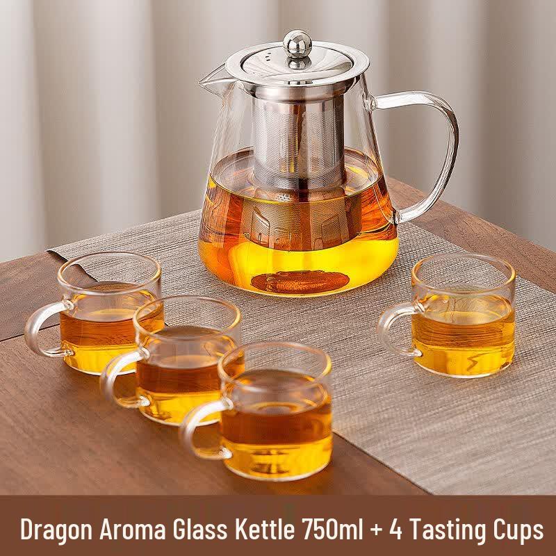 Glass Teapot with Tea Separation Design