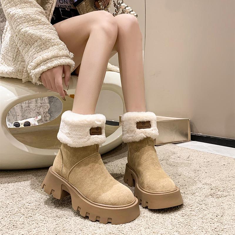 

Мода 2024 Зима Новые женские ботильоны Утолщенная флисовая подкладка Утолщенная ретро-стиль Нескользящая хлопковая обувь Универсальная 40 хаки
