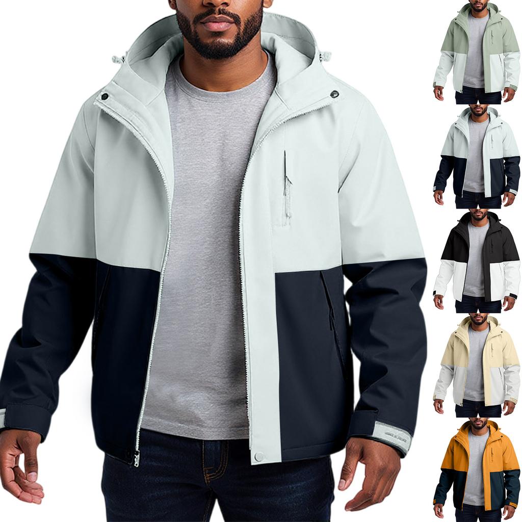 Men'S Loose Half Zipper Hooded Sweatshirt And Submachine Jacket