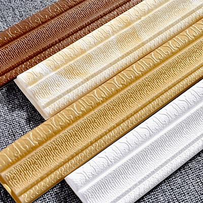 2.3m Decorative 3D Pattern Decorative Self Adhesive Waterproof Wallpaper Line Skirting Line Living Room Wall Paste