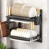 Wall Mounted Dish Drying Rack Rust-Proof Utensil Holder Kitchen Supplies Drain Tray  Kitchen Use