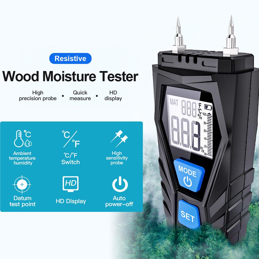 MESTEK WM700 Tester vlhkosti dreva Ručný Merač teploty a vlhkosti Mini LCD Digitálny Vlhkosť reziva