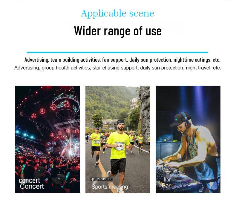 Bluetooth LED Light-Up Hat with English Display - Customizable Text Via Mobile App for Festivals and Performances