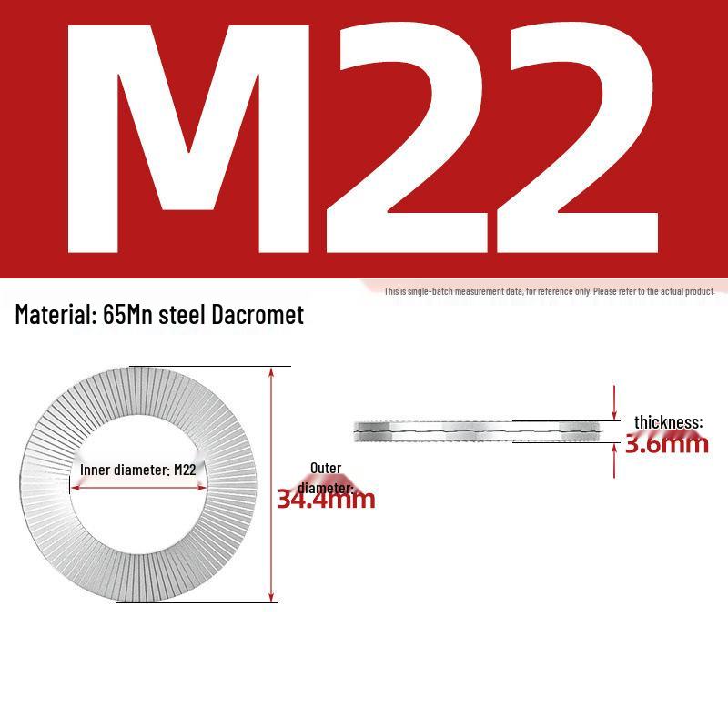 DIN25201 304 Stainless Steel Self-Locking Double Stack Washer, 65Mn Manganese Anti-Loosening, Double-Sided Tooth Layer.