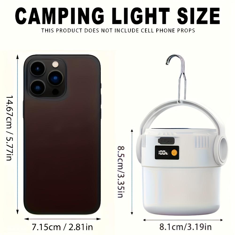 Solcelle campinglys USB oppladbart med metallkrok teltlys display batterinivå Utendørsaktivitet camping fiske Kompakt design