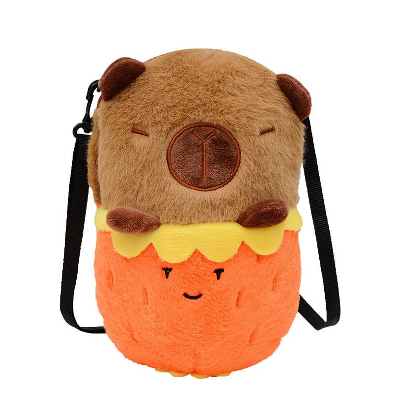 Adorable Plush Capybara Cartoon Shoulder Bag For Kids Lightweight Breathable Design