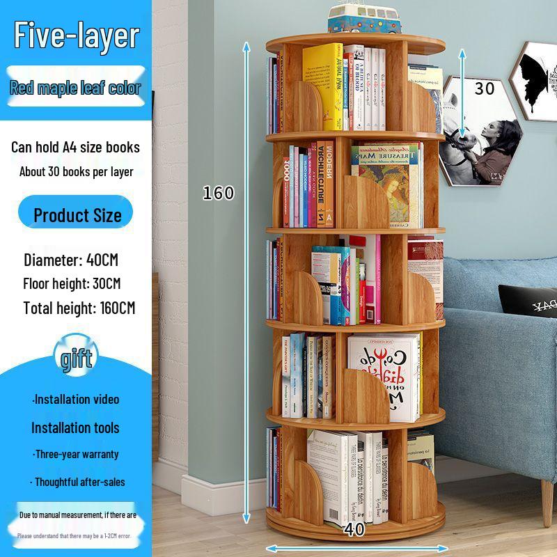 360° Rotating Children's Bookshelf: Space-Saving Floor Standing Bookcase & Picture Book Rack