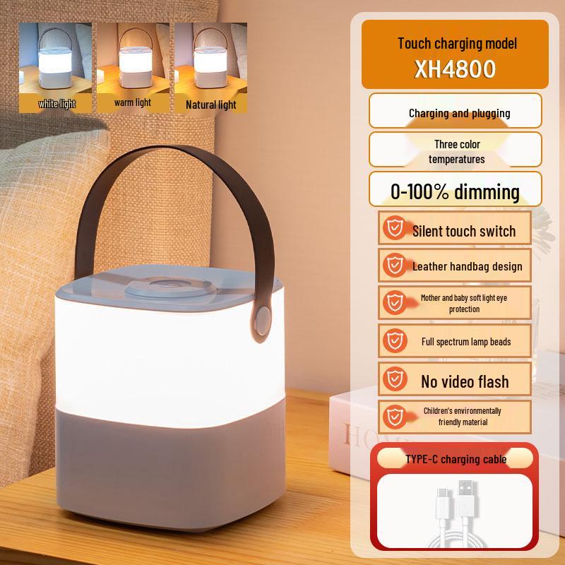Rechargeable LED Touch Night Light: Warm, Soft Eye-Friendly Bedside Lamp for Nighttime Comfort
