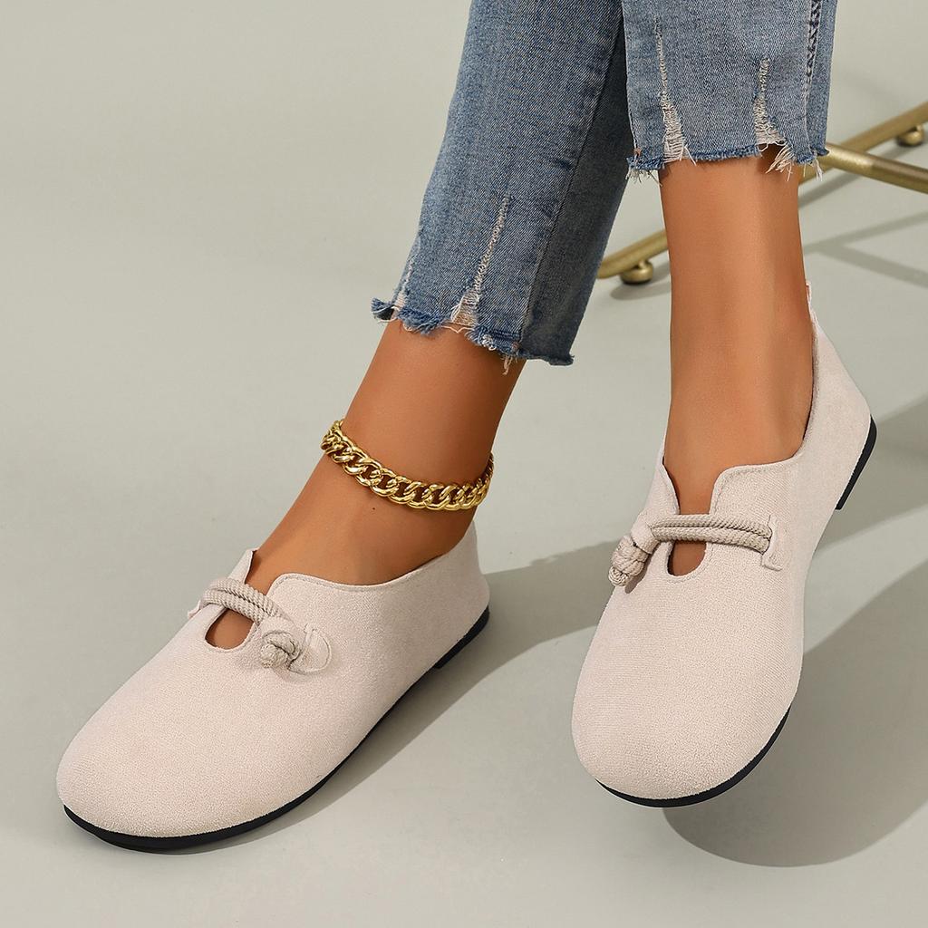 Wiosenno-jesienne damskie płaskie buty wsuwane z okrągłym noskiem, wygodne, z miękką podeszwą, wszechstronne, do noszenia na co dzień i do biura, wsuwane mokasyny w rozmiarach plus