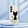 For Samsung Galaxy A56 5G Case Black Cat on the Wall Pattern Printing Straight Edge TPU Phone Back Cover