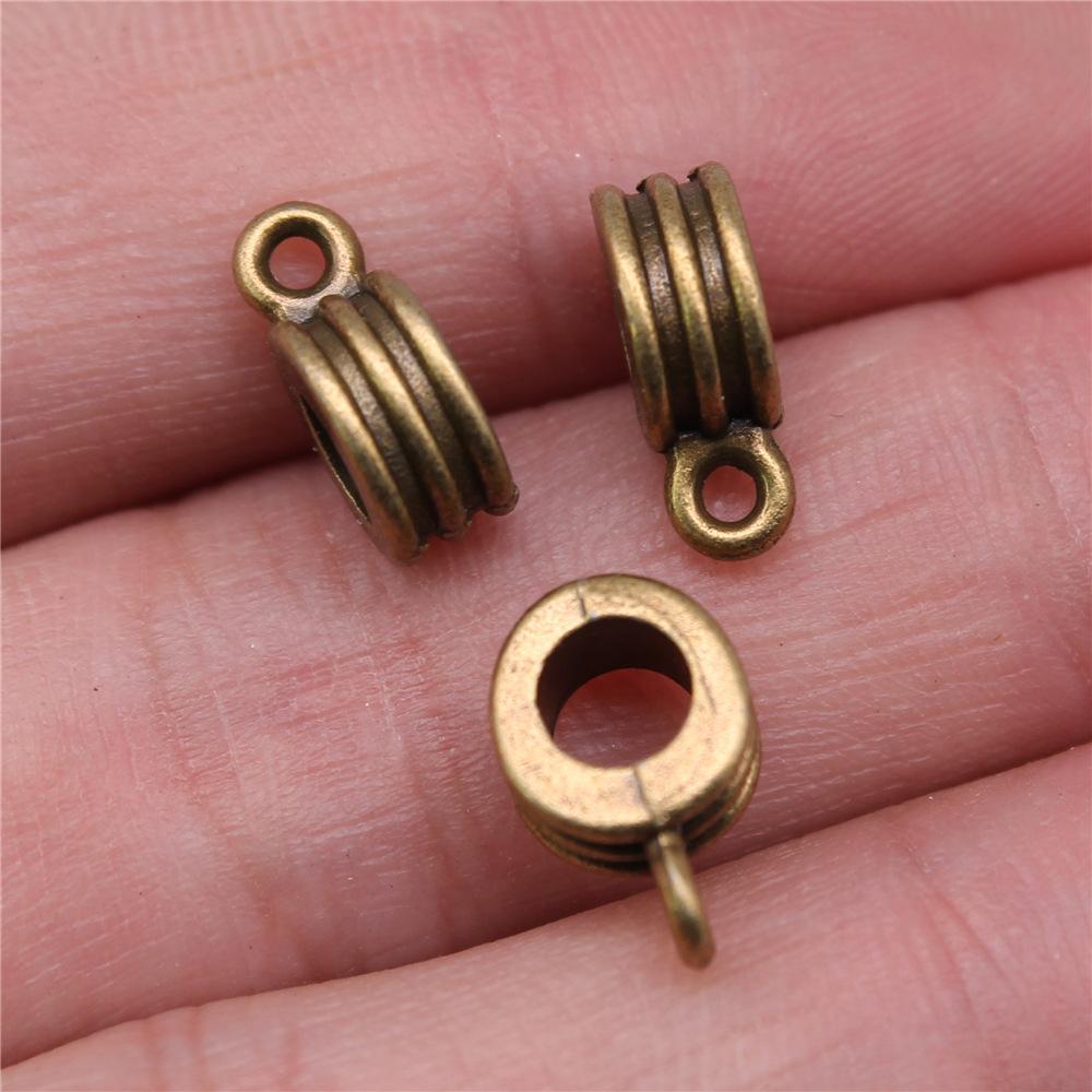 20pcs Hollow Carved Beads Bails For Jewelry Making Antique Silver Color Necklace Clasps For DIY Jewelry Findings Accessories