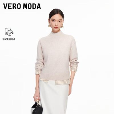 Women's Wool Blend Turtleneck Knit Top