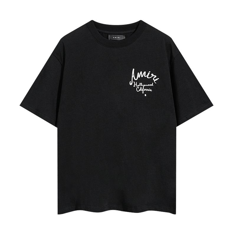 2066 Amiri 2025 Summer New Men's and Women's Loose High Quality Cotton Plus Size T-shirt Couple T-Shirt