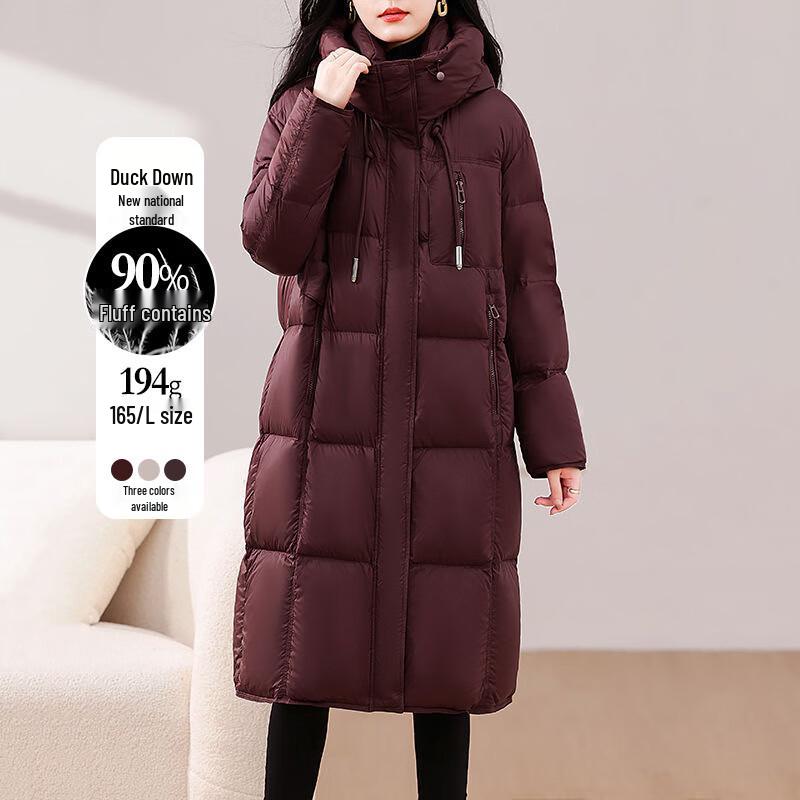 

Женский длинный пуховик с капюшоном S (90-125 catties)