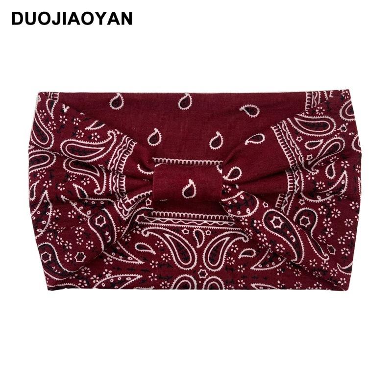 Knot Headband, Color Blocked Pattern Printed Sports Headband, Fashionable Polka Dot Wide Edge Elastic Headband