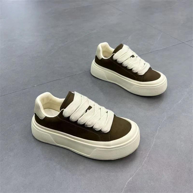 Men's shoes winter niche original casual board shoes youth thick sole heightening leather surface waterproof and non-slip sports shoes