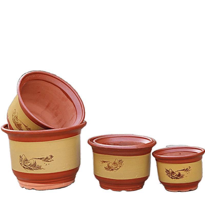 Extra Large Ceramic Clivia Terracotta Flower Pot - Breathable Purple Clay Bonsai Planter with Free Shipping