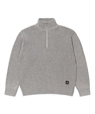 Loghideumatin Lm Contrast Half Zipup Sweater (Charcoal)