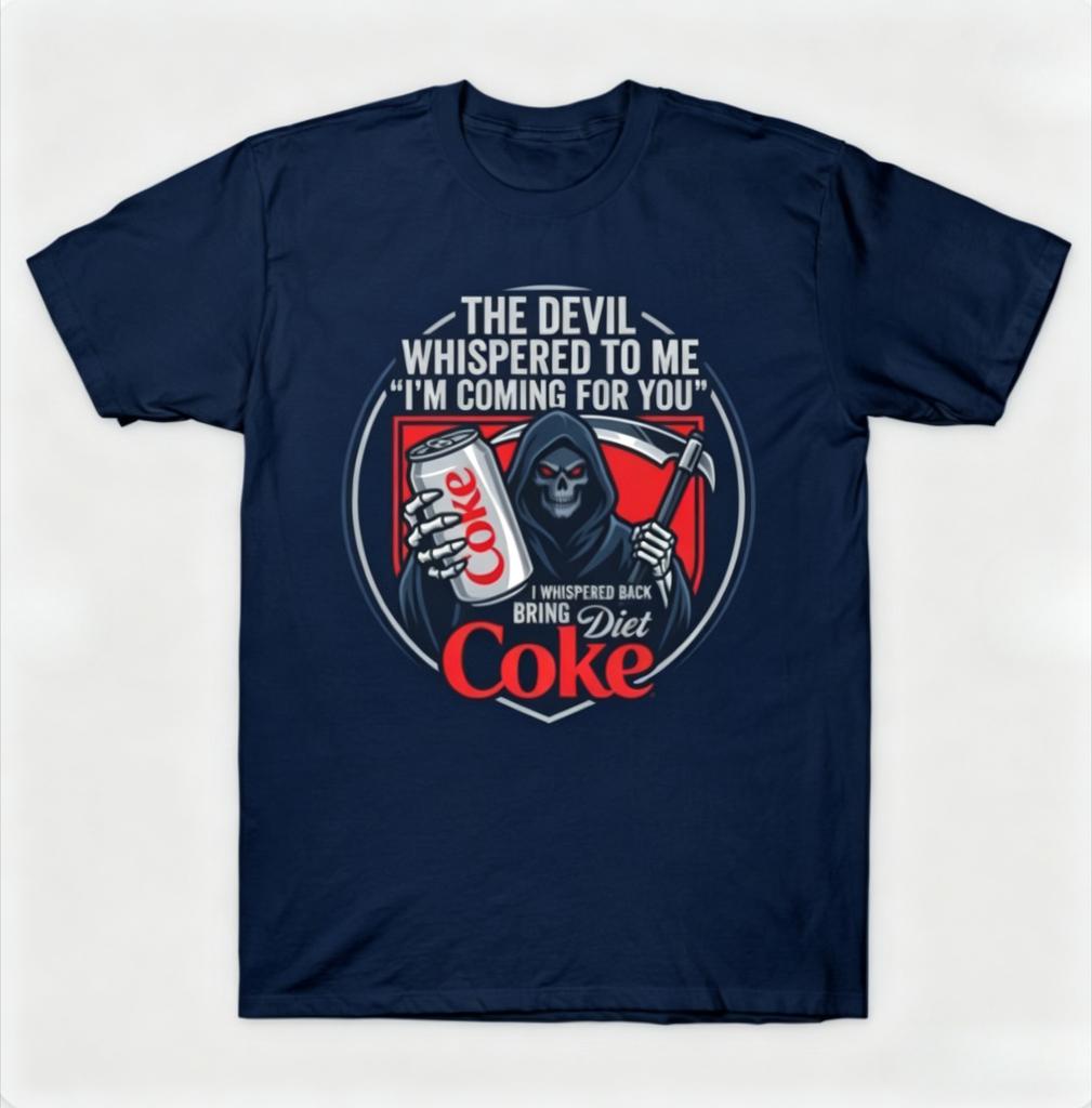 summer Grim Reaper Diet Coke Parody Soda Lover Dark Comedy TShirt Unisex Casual and Comfortable Tshirt Streetwear