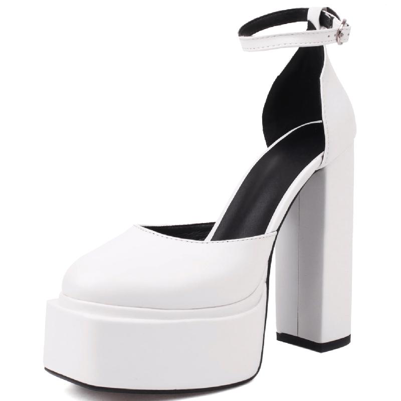 

Женские босоножки на платформе, туфли на высоком каблуке, сексуальные туфли 2024 года с ремешком на щиколотке, черные, белые, розовые, на каблуке, для свадебных и танцевальных вечеринок, женские 39 белый