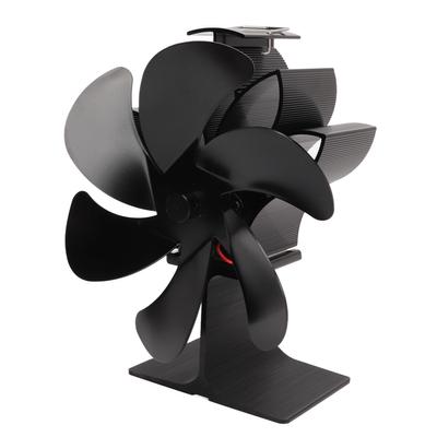 6 Blade Stove Eco Fan Black High Temperature Resistant Self Starting Energy Saving Heat Powered Fan