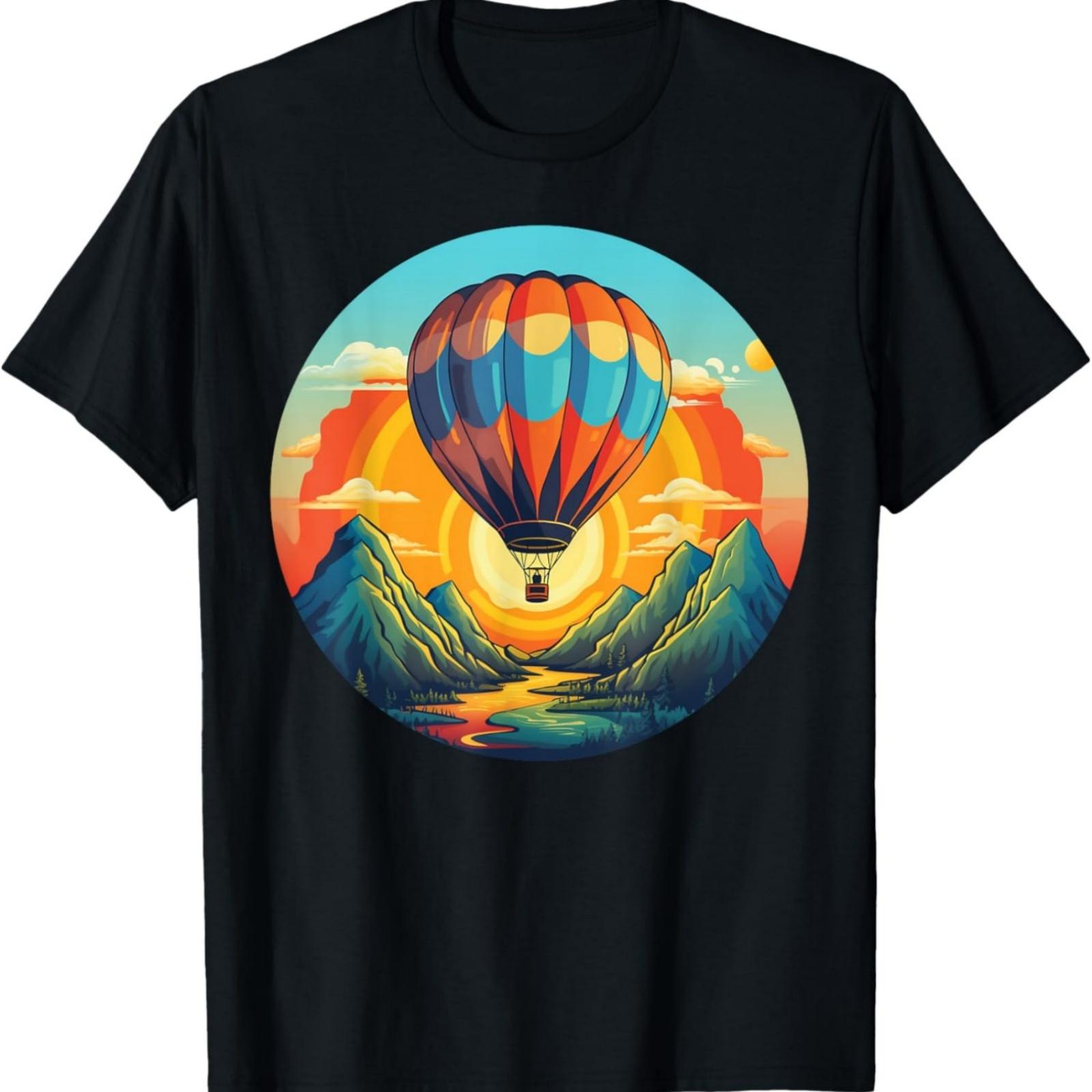 Mountains Sunset Adventures with hot Air Balloon T-Shirt XXXXXL разноцветный