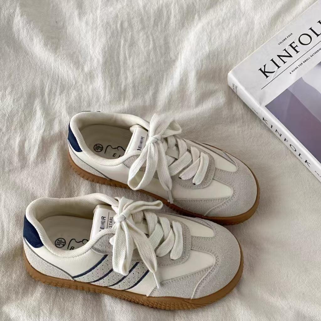 Popular retro niche German training shoes women's 2025 new summer versatile white shoes student leisure sports board shoes