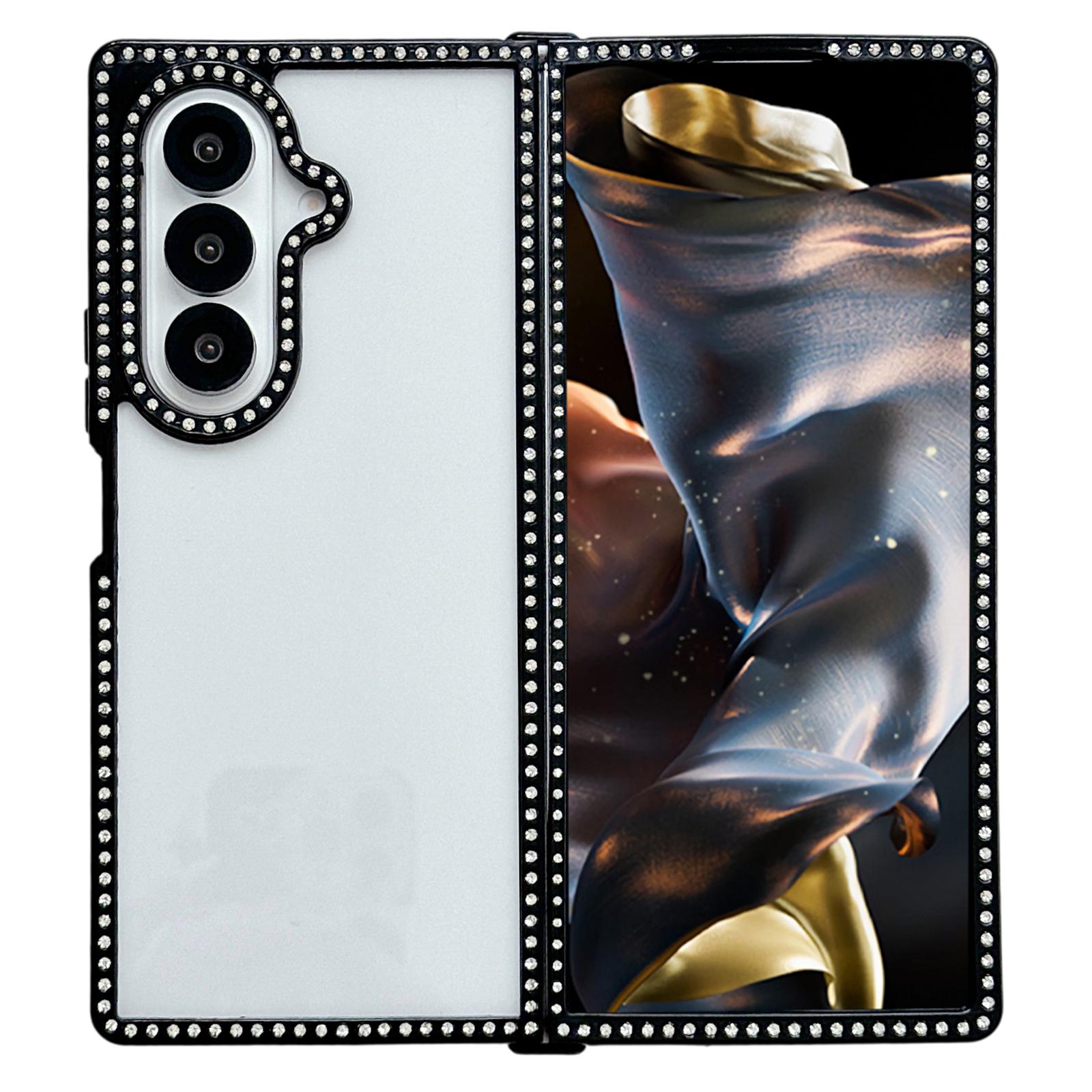 

For Samsung Galaxy Z Fold7 5G Case PC TPU Clear Phone Cover with Rhinestone Edge