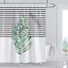 Green Plant Leaf Cactus Shower Curtain Printed Modern Nordic Minimalist Polyster Bathroom Curtain Home Decor Curtain with Hooks